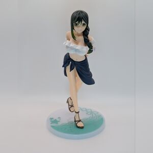 Anime Beach Figure in White Top & Navy Sarong